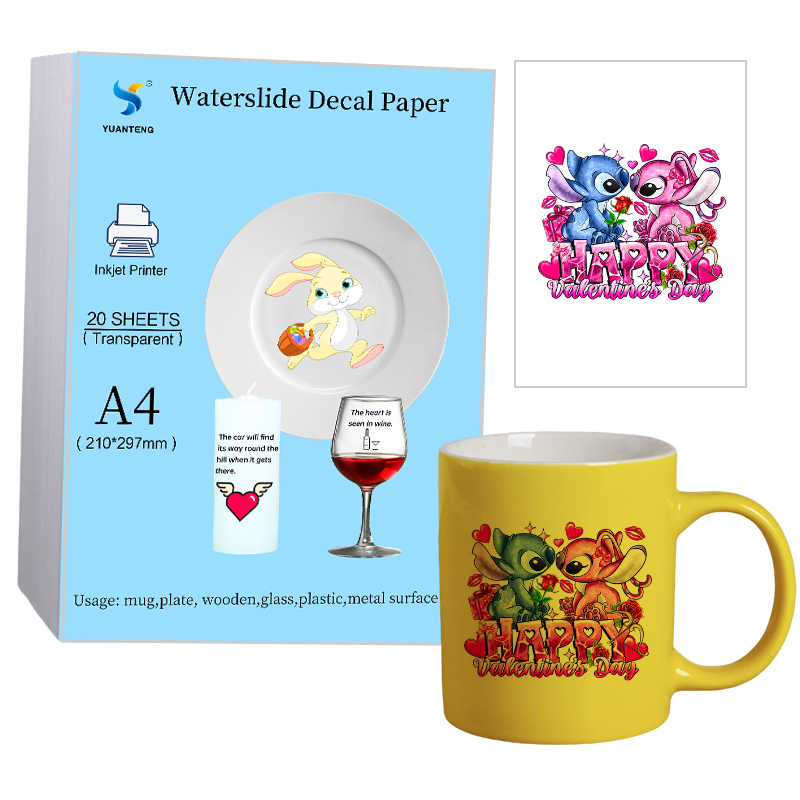 Waterslide Decal Paper - 20 yaprak/çanta mavi destek su Transfer