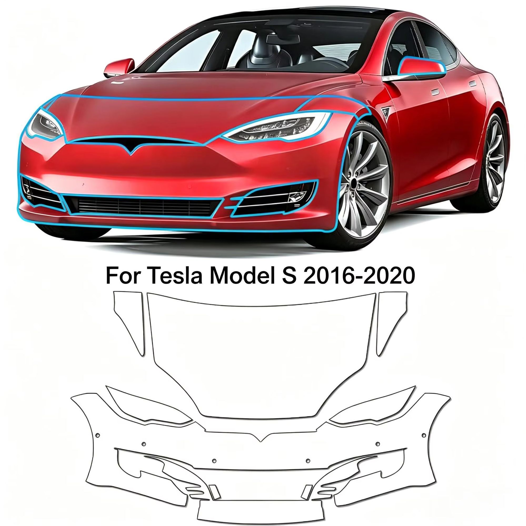 Paint Model Kit - Tesla Model S 2016-2020 için 8.5Mil