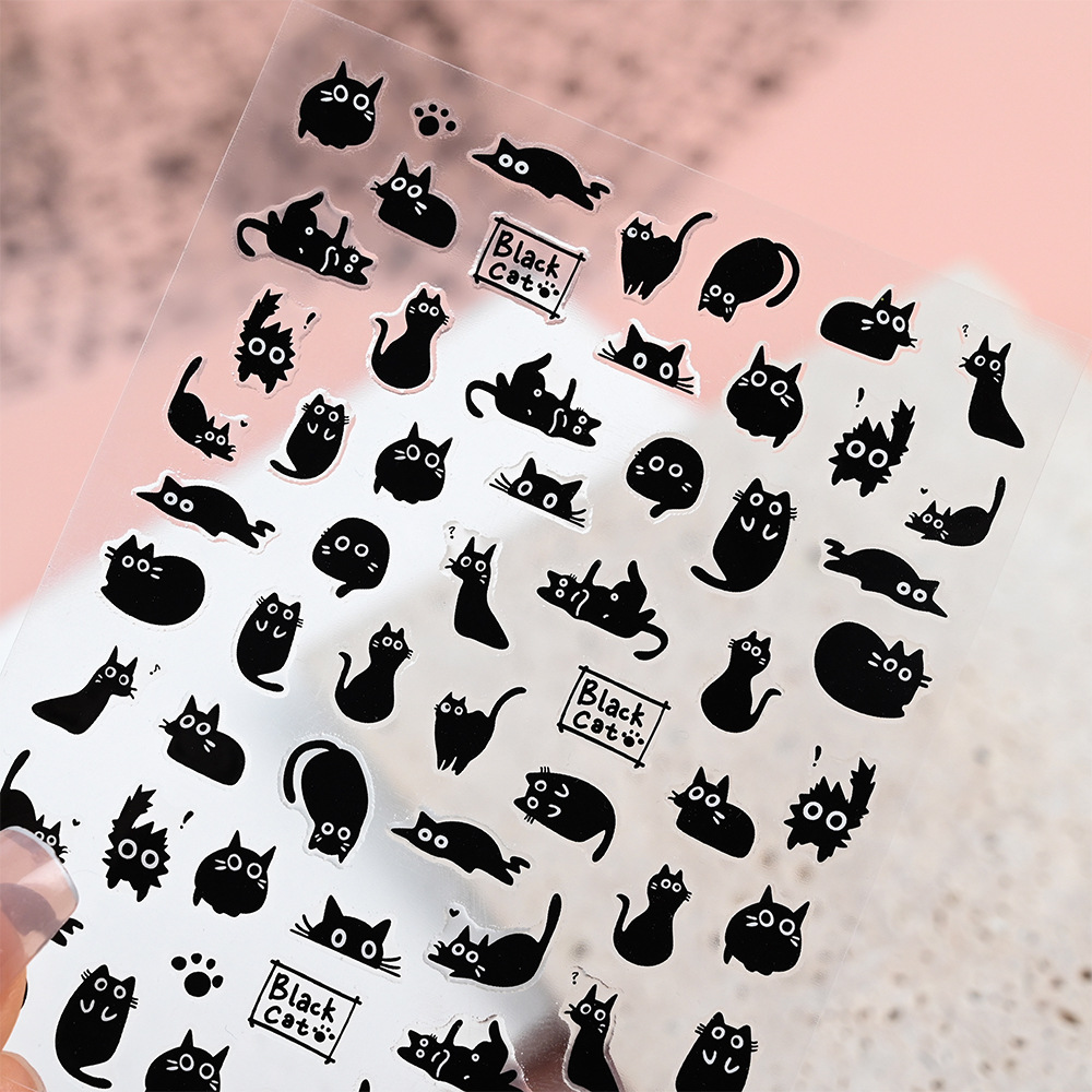 6/12 adet siyah kedi çıkartmal - Waterslide Decal Paper incelemesi ve fiyatı