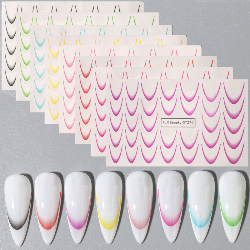 8 adet Degrade Fransız Nail Ar - Waterslide Decal Paper incelemesi ve fiyatı