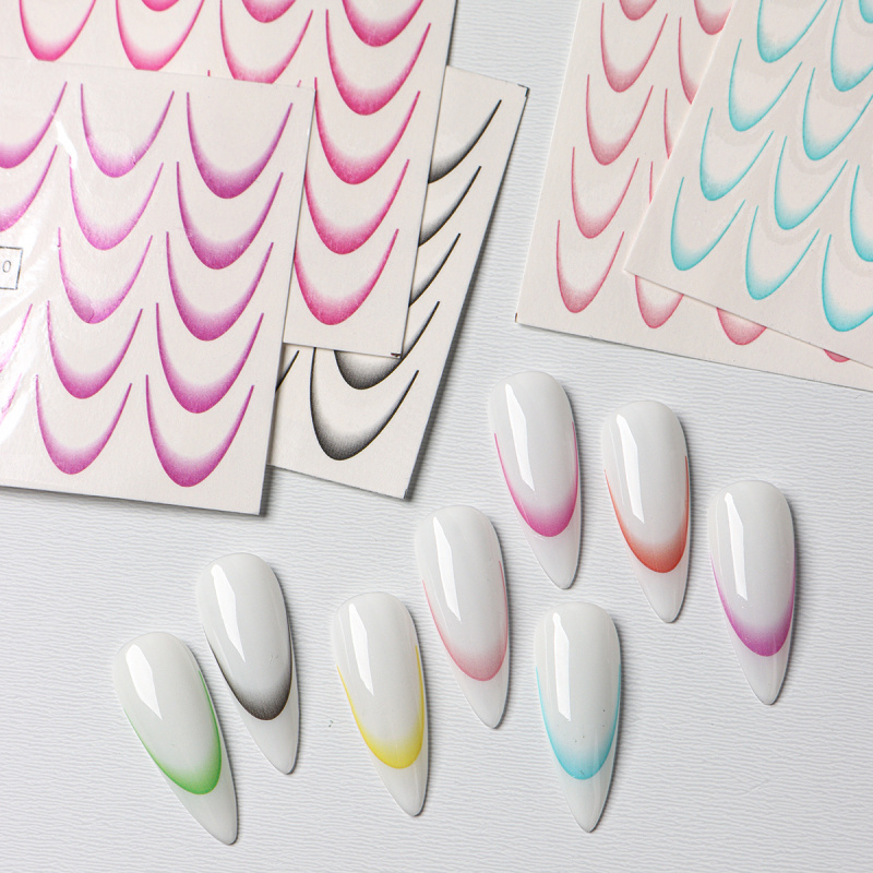 8 adet Degrade Fransız Nail Ar - Waterslide Decal Paper incelemesi ve fiyatı