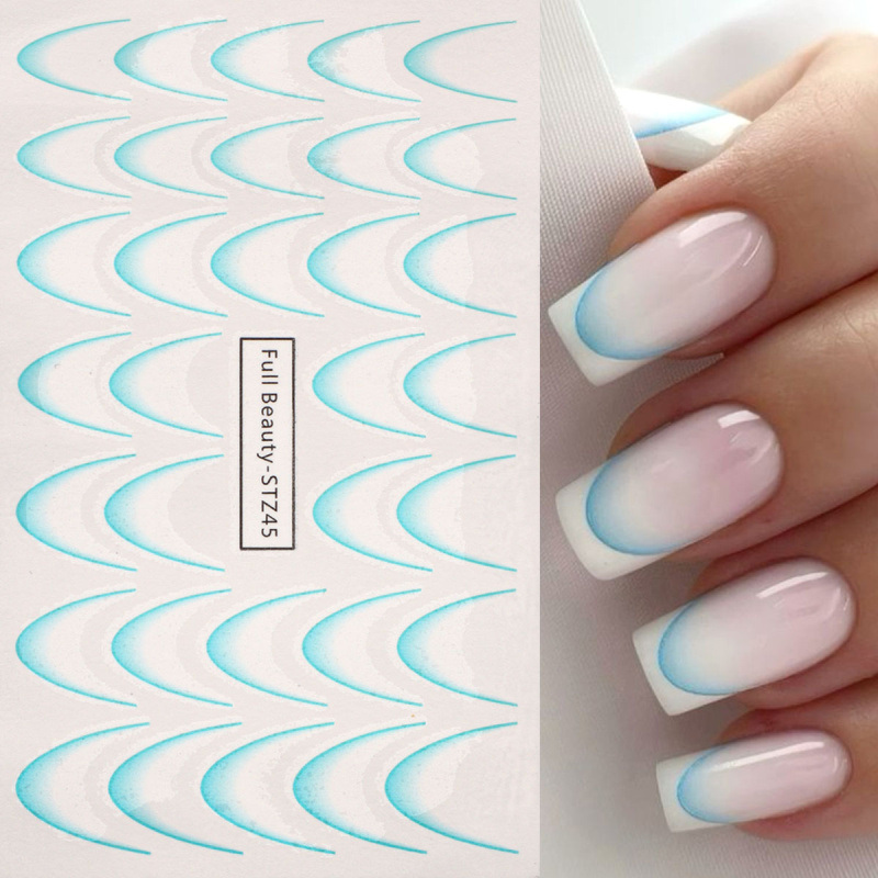 8 adet Degrade Fransız Nail Ar - Waterslide Decal Paper incelemesi ve fiyatı